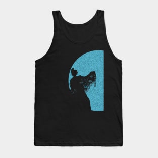 Spanish Maja Silhouette On A distressed Light Blue Moon Background Tank Top